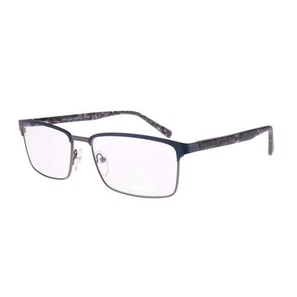 New Wide Guyz Blue & Pewter GAMBINO Eyeglasses 60/18/150 - Picture 1 of 2